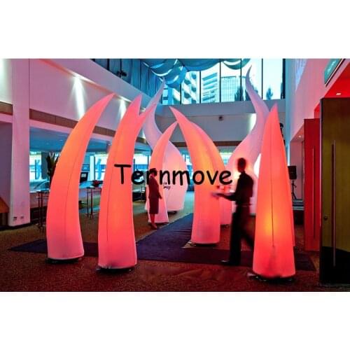 Inflatable Tusks for Stage Wedding LED elephant tusk Inflatable light for event decoration Inflatable LED cone column