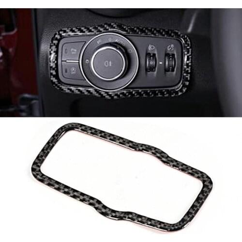 Carbon Fiber Headlight Switch Button Cover Trim Fits for Alfa Romeo Giulia 2017 2018 2019 car style accessories