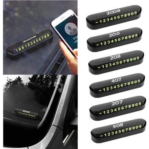Car Temporary Parking Card Phone Number Card Plate Sticker for Peugeot 206 207 208 306 307 308 407 408 508 2008 3008