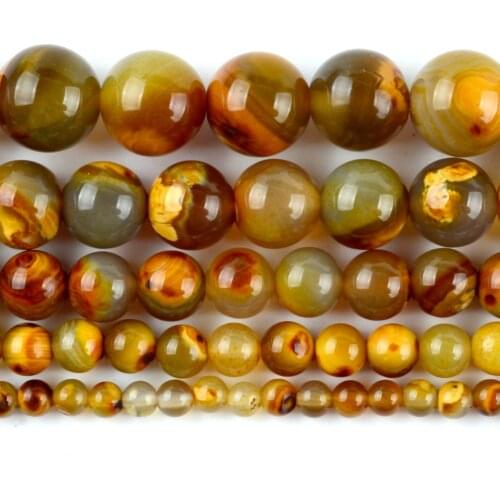Natural Tiger Skin Agates Stone Beads Round Loose Spacer Beads For Jewelry Making 4/6/8/10/12mm DIY Bracelet Handmade