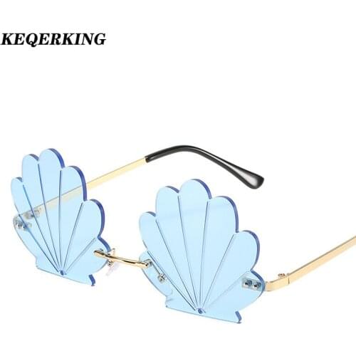 2020 New Frameless Sunglasses Female Flowers Shape Sun Glasses Ldies Metal Frame Sunglass Ocean Film Rimless Eyewears