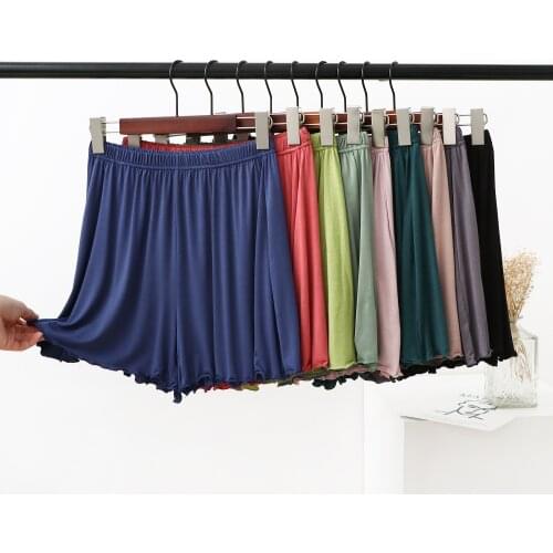 Thread summer womens thin wood ears home pajamas casual loose large size was thin and fat MM outer shorts