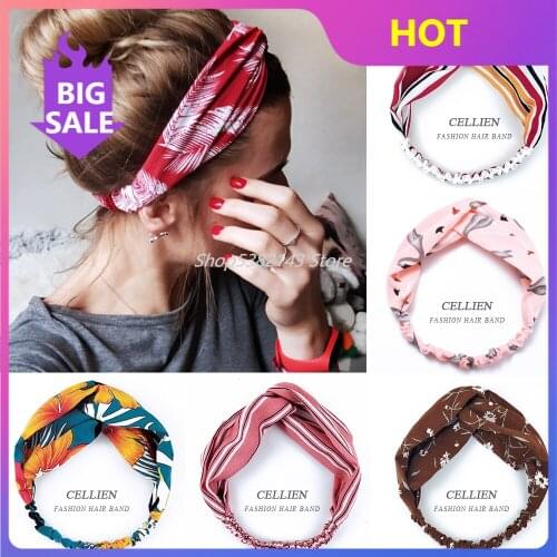 2021 NEW Hair Accessories for Women Girls Hair Bands Print Headbands Vintage Cross Turban Scarf Bandage HeadBand Accessories