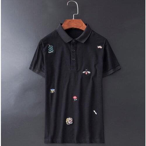 Great High US Quality Designer Shirts 2020 Summer New Classic Embroidery Solid Short Sleeve Polo Shirt Men 5XL 81852