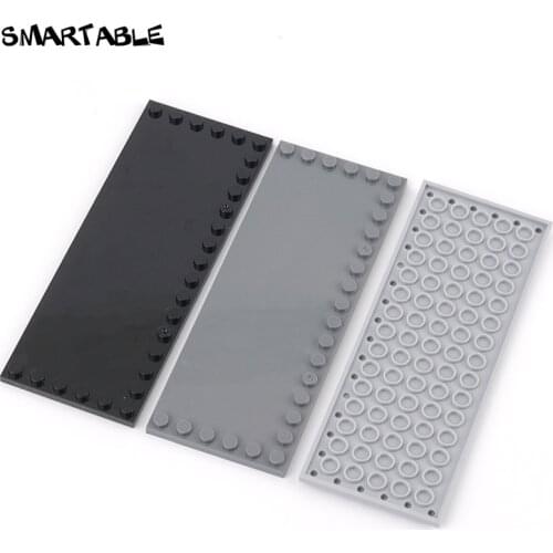 Smartable Tile 6x16 with Studs on 3 Edges Building Blocks Parts Educational Toys Set Compatible Major Brands 6205 4pcs/lot Gift