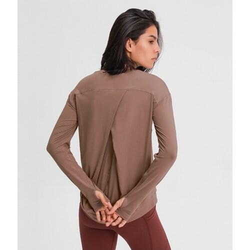 Loose Fit Sport Training Workout Long Sleeve Shirts Women Lightweight Anti-sweat Yoga Fitness Shirts with Thumb Hole