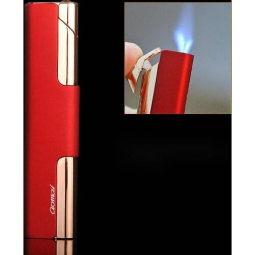Fiber Slender Strip Type Metal Windproof Butane Gas Stainless Steel Lighter