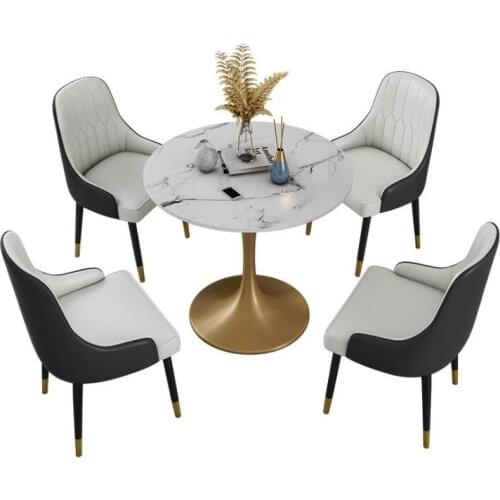 High quality modern round oval tulip marble dining table