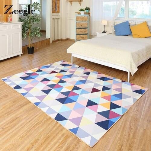 Zeegle Geometric Pattern Carpets And Rugs For Living Room Home Absorbent Large Carpets For The Bedroom Decor Floor Mats