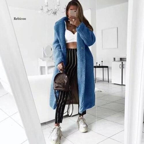 Faux Fur Teddy Coat Women Autumn Winter Casual Plus Size Long Jacket Female Thick Warm Outwear Oversize Fur Mujer Chaqueta