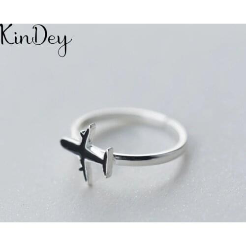 Personality Boho Black Airplane Rings For Women Charm Wedding Jewelry Adjustable Antique Finger Ring Anillos