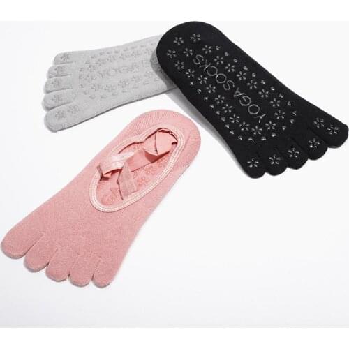 Yoga Socks Female Non-Slip Five Toe Socks Professional Warm Winter Low-cut for Pilates Barre Ballet Fitness