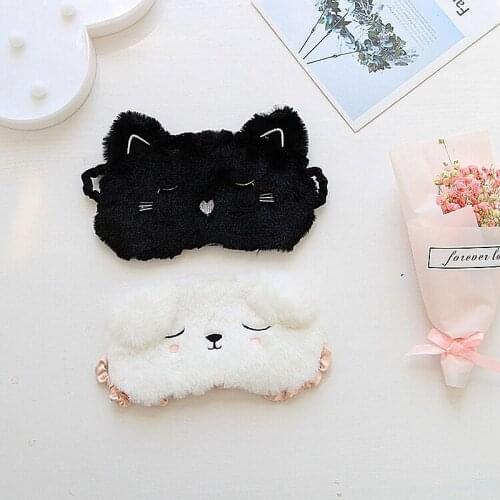 1 Pcs Cute Cartoon Cat White Dog Eye Mask Travel Goggles Shading Sleep Nap Eyes Mask Eyeshade Shade Cover Patch Eye Care Tool