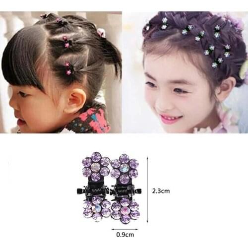 12pcs/set Mini Rhinestone No-Slip Grips Hair Claw for Women Girls Colorful Glitter Hairpin Floral Styling Hair Accessories
