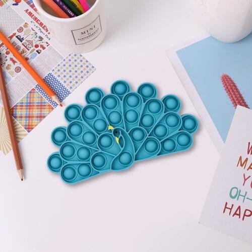 2021 Fashion Push Bubble Toys Silicone Fidget Sensory Stress Relief Autism Peafowl Bubble anti stress Toy for Kids dropshipping