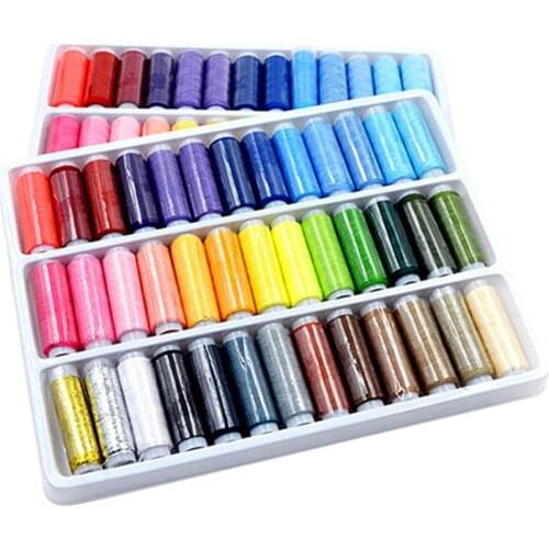39Pcs Sewing Thread Mixed Colors Convenient Polyester Yarn Sturdy Stitching Thread for Home