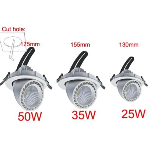 8x Adjustable LED Downlights Recessed Ceiling Lamps 25W 35W 50W Rotatable LED Trunk Light Gimbal Direction LED Spot Lighting