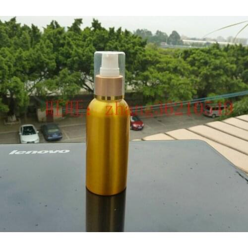 120ml aluminum gold bottle With (white plastic + gold aluminum) pump.for lotion and essential oil. lotion cream packing