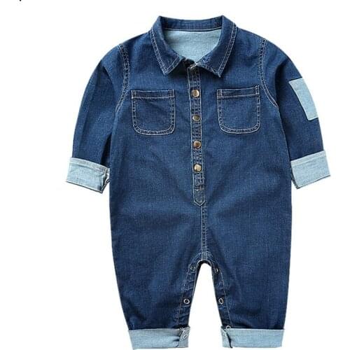 Baby Romper Infant Baby Boy Girl Overalls Jumpsuit Long Sleeve Cute Cartoon Denim Baby Spring Autumn Costume Clothes For Babies