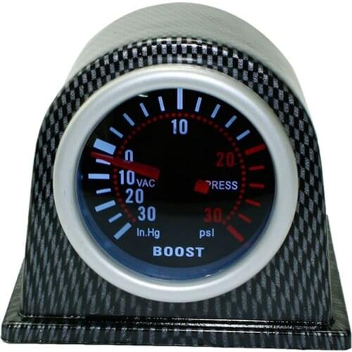 2in 52mm Vacuum Pointer Display ABS Turbo Boost Gauge Kit Press Meter 0-30PSI Digital Motorcycle Parts Universal Led Car Holder