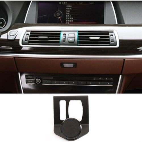 For BMW 5 Series GT F11 F10 F07 2011-2017 Aluminum Alloy Car Air Vent Mobile Phone Holder Interior Moulding Black
