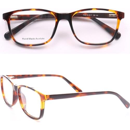 Women Square Glasses Frames Men Optical Eyeglass Frames Tortoise Transparent Acetate Classic Fashionable Prescription Spectacles