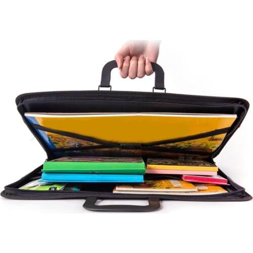 Art Work Picture Painting Folder Bag Water Proof Portfolio Design Black A3