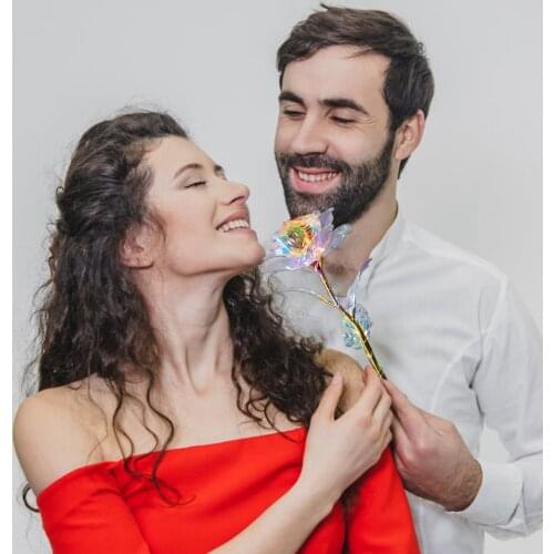 Artificial Rose Flower Gold-Plated Valentines Day Best Gift Wife Love