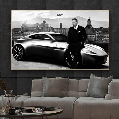 Classic Movie Secret Service Car Black and White Canvas Painting Wall Art Picture Posters and Prints for Living Room Home Decor