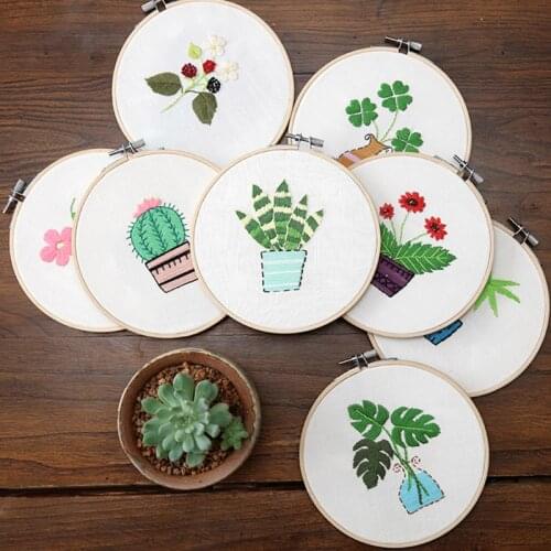 Creative Embroidery Materials Package Flower Plant Handmade Embroidered Material DIY Manual Crafts Cloth Material Kit Pack