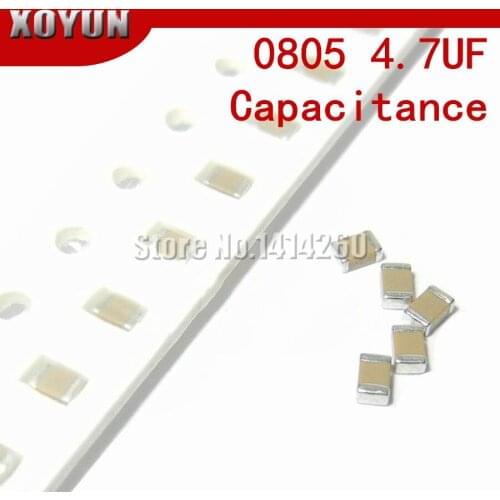 100pcs 0805 4.7UF X5R Error 10% 10V 0805 475 SMD Thick Film Chip Multilayer Ceramic Capacitor