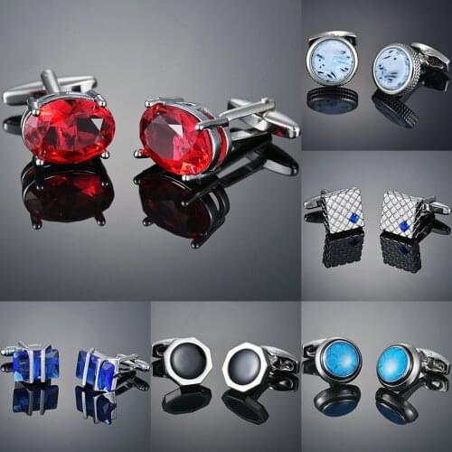 2021 New Jewelry Shirt Cufflink For Mens Brand Black Cuff Link Wholesale Button High Quality Round Luxury Wedding French Shirts