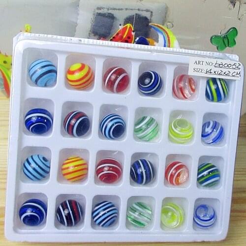 New Custom hand blown Murano fringe glass ball Figurine fairy garden decoration vase filled glass ball children puzzle game toy