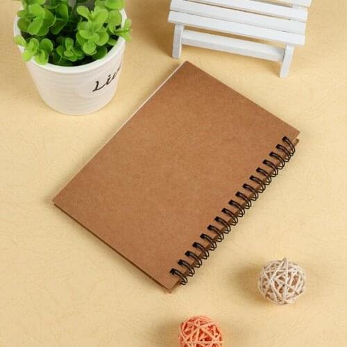 Wholesale- Kraft Coil Sketch Sketchbooks Blank Notebook Creative Notebook School Stationery LX2400