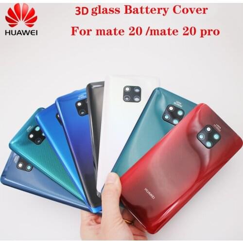 Original Huawei Mate 20 Pro 3D Glass Housing Cover Replacement Back Rear Door Battery Cover Case Mate20 Repair Parts + Stickers