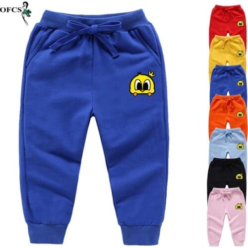 2-12 Years Boys Girls Pants Korean Style Fashion Spring Cotton Sport Pants Enfant Garcon Kids Childrens Leisure Trousers Unisex
