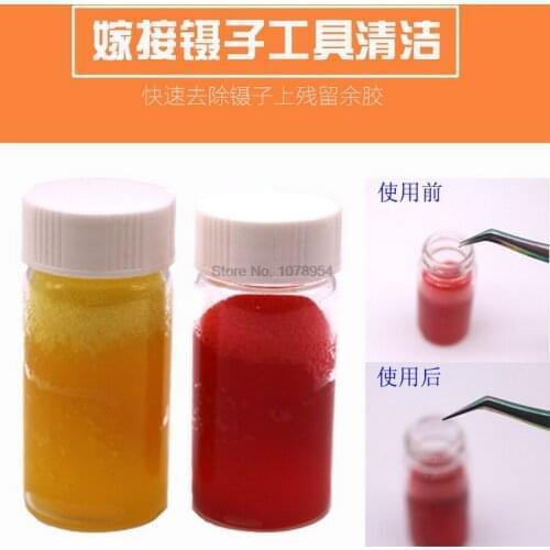 200pcs 25ml Professional Eyelash Extension Tweezers Cleaning Tools with Glue Remover Liquid and Sponge Ball Tweezers Cleanser