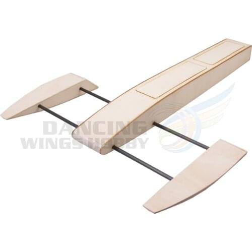 RC Speed Boat 495mm Wooden Sponson Outrigger Shrimp Racing Boat Model Building Kits Radio Remote Control Speedboat