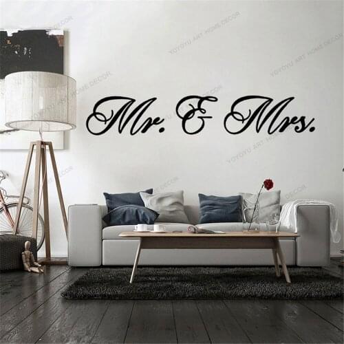 Mr and Mrs Quote Vinyl Removable Wall Stickers Love Wallpaper Home Decor Bedroom Art Decal Bar Decoration Garage Sticker CX1829