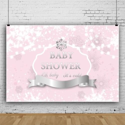 Winter Dream Pink Snowflake Baby Show Party Backdrop Girl Birthday Table Decoration Vinyl Photography Photo Custom Background