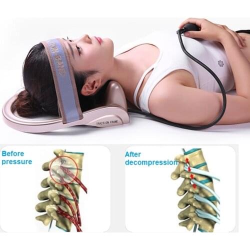 Air Pump Neck Cervical Traction Massage Pillow Relive Pain Posture Corrector Vertebra Massager Support Spine Relax Muscle