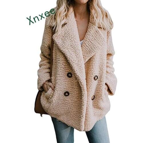 Xnxee 2019 Women Warm Faux Fur Jacket Winter Fashion Thick Teddy Coat Oversized Wool Outerwear