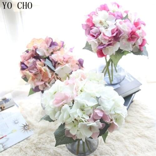 YO CHO Artificial Flowers Hydrangea Party Wedding Decor Home wedding decorative flower wholesale Floral Silk Peony