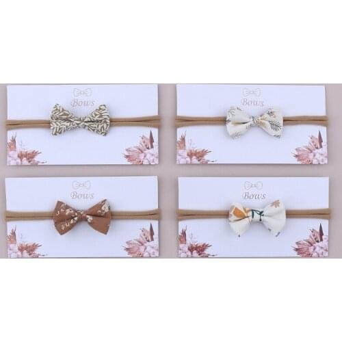 Baby Girls Elastic Bow Headband Fashion Printing Bowknot Hair Band Newborn Toddler Kids Soft Cotton Headwear