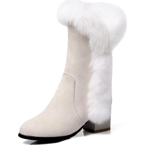 Big Size 9 10 11 12 13 14 boots women shoes ankle boots for women ladies boots shoes woman winter Solid color round head fringe