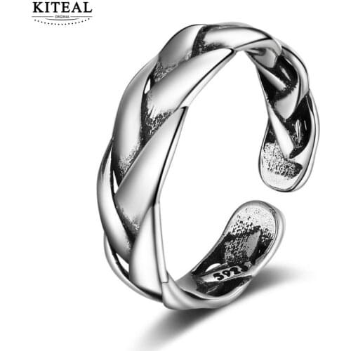KITEAL Hot 2020 silver color size Resizeable Female Friend women\s rings Retro Twist opal Wedding Jewelry Accessories
