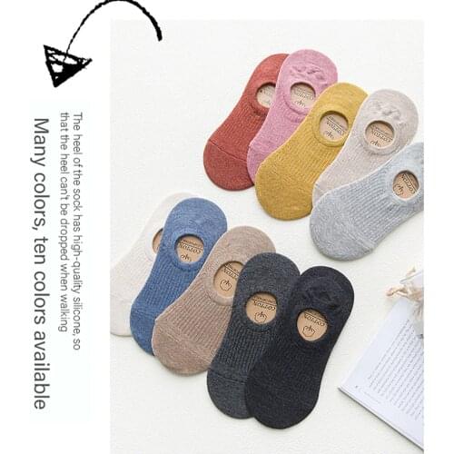 Women Socks Pure Cotton Girl Socks Women Korean Harajuku Style Shallow Mouth Thin Crew Socks Women Invisible Creative Crew Socks