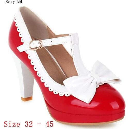 Women High Heel Shoes Platform Pumps Woman High Heels Party Shoes Kitten Heels Small Plus Size 32 33 - 40 41 42 43 44 45