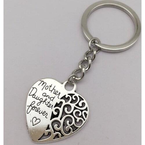 1pcs Mother and Daughter Forever Best Mom Gift Love Heart Pendant Key chain