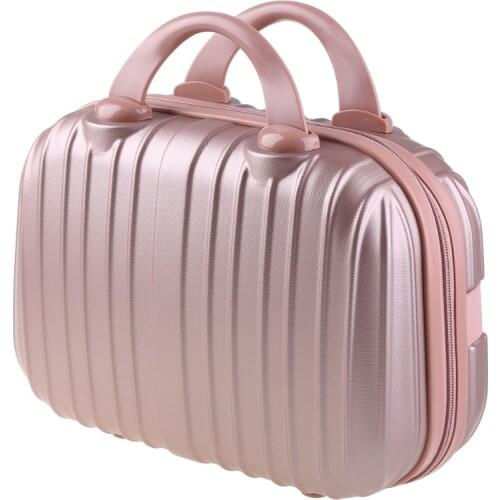14in Cosmetic Case Luggage Small Travel Portable Carrying Suitcase for Makeup